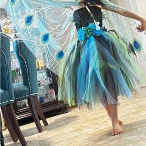 Peacock-Inspired Kids Dress